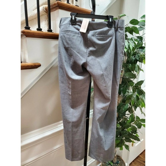 Banana Republic Women Solid Gray Wool Mid Rise Straight Legs Dress Pant Size 8P - Picture 7 of 12